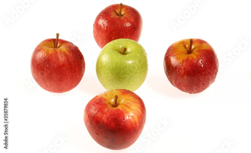 Delicious apples on white background.