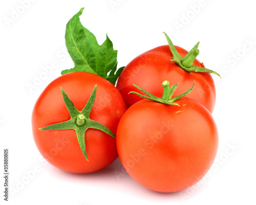 Tomato with leaves