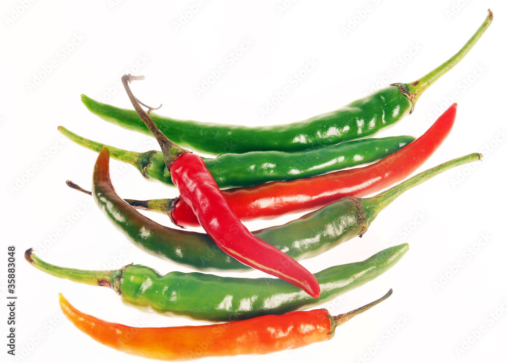 Chilli peppers on white background Chilli peppers on white background