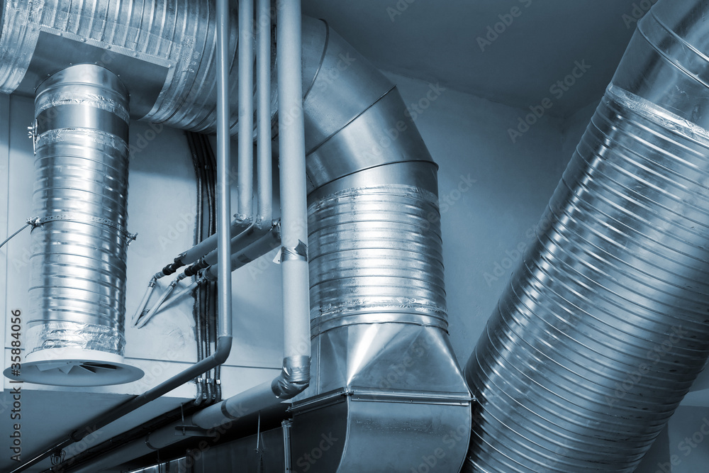 Naklejka premium System of ventilating pipes
