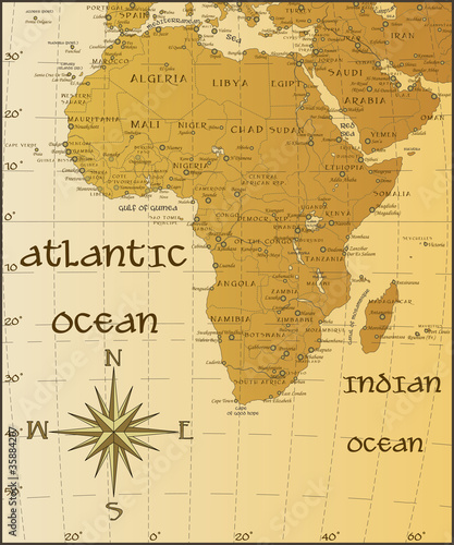 Vector vintage Africa map