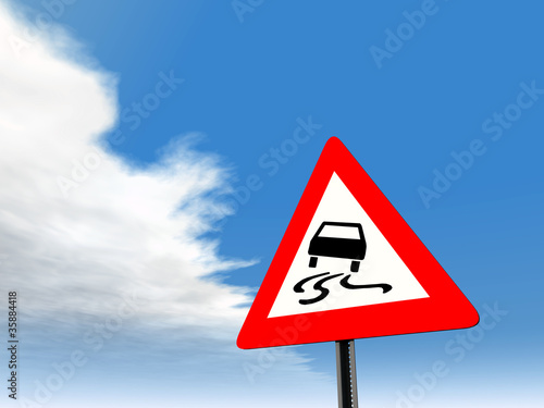 Verkehrszeichen Schleudergefahr