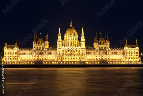 budapest parliament at night, Hungary