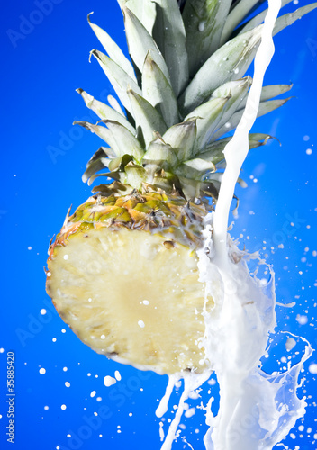 Pineapple with milk photo