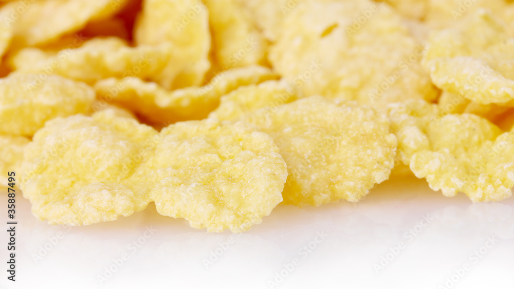 tasty cornflakes isolated on white
