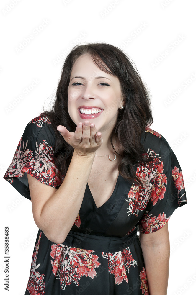Woman Blowing a Kiss
