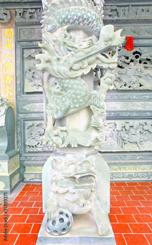 Xiamen Tianzhuyan temple column photo