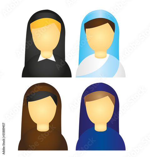 nun icons vector