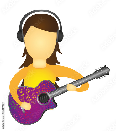 woman playing guitar