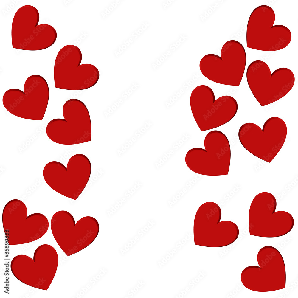 Red hearts - left, right Red hearts - left, right