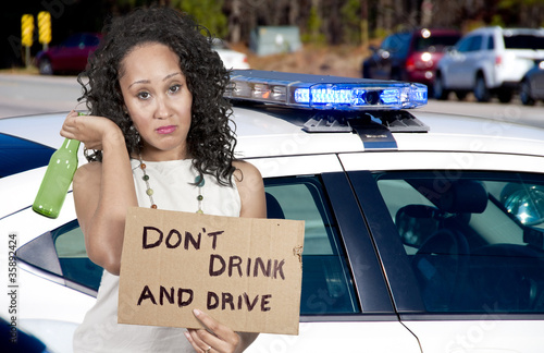 Woman Holding Sign photo