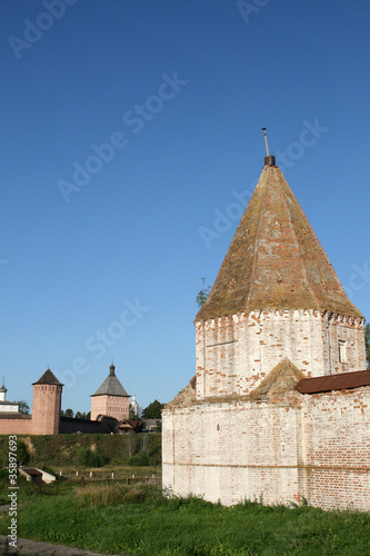 Walls of monastery in Suzdal Russia