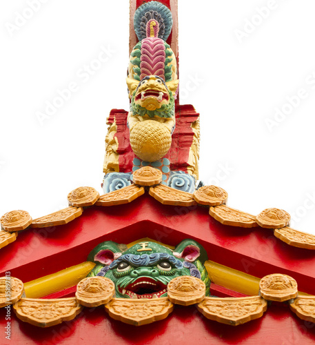 Lion guard on Chinese temple roof