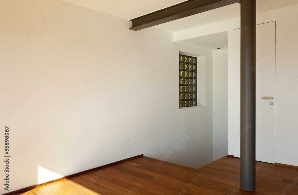 Modern apartment,empty room, pillar Modern apartment,empty room, pillar