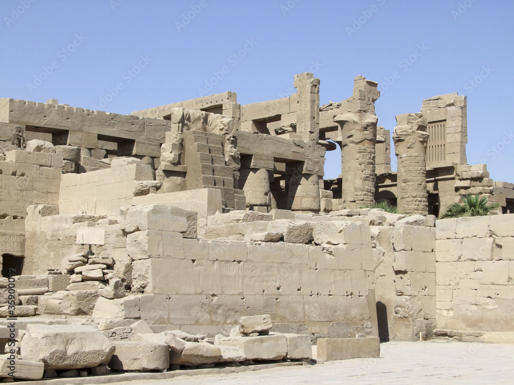 sunny scenery around Precinct of Amun-Re