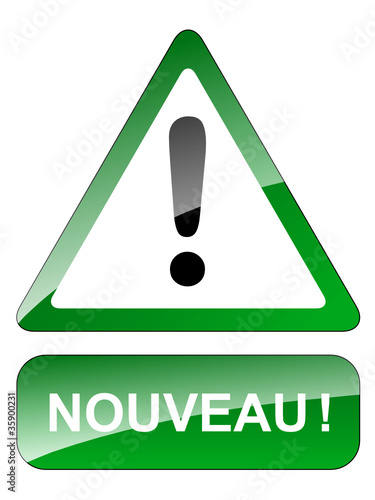 Panneau "NOUVEAU" (nouveautés publicité tampon bouton écriteau)