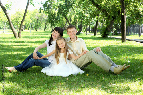 Family together in the park