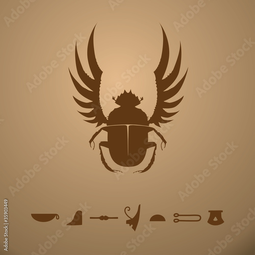 Scarab Beetle Vector Illustration
