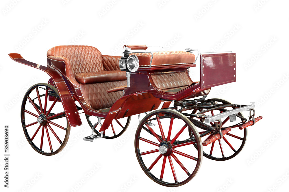 vintage carriage isolated on white