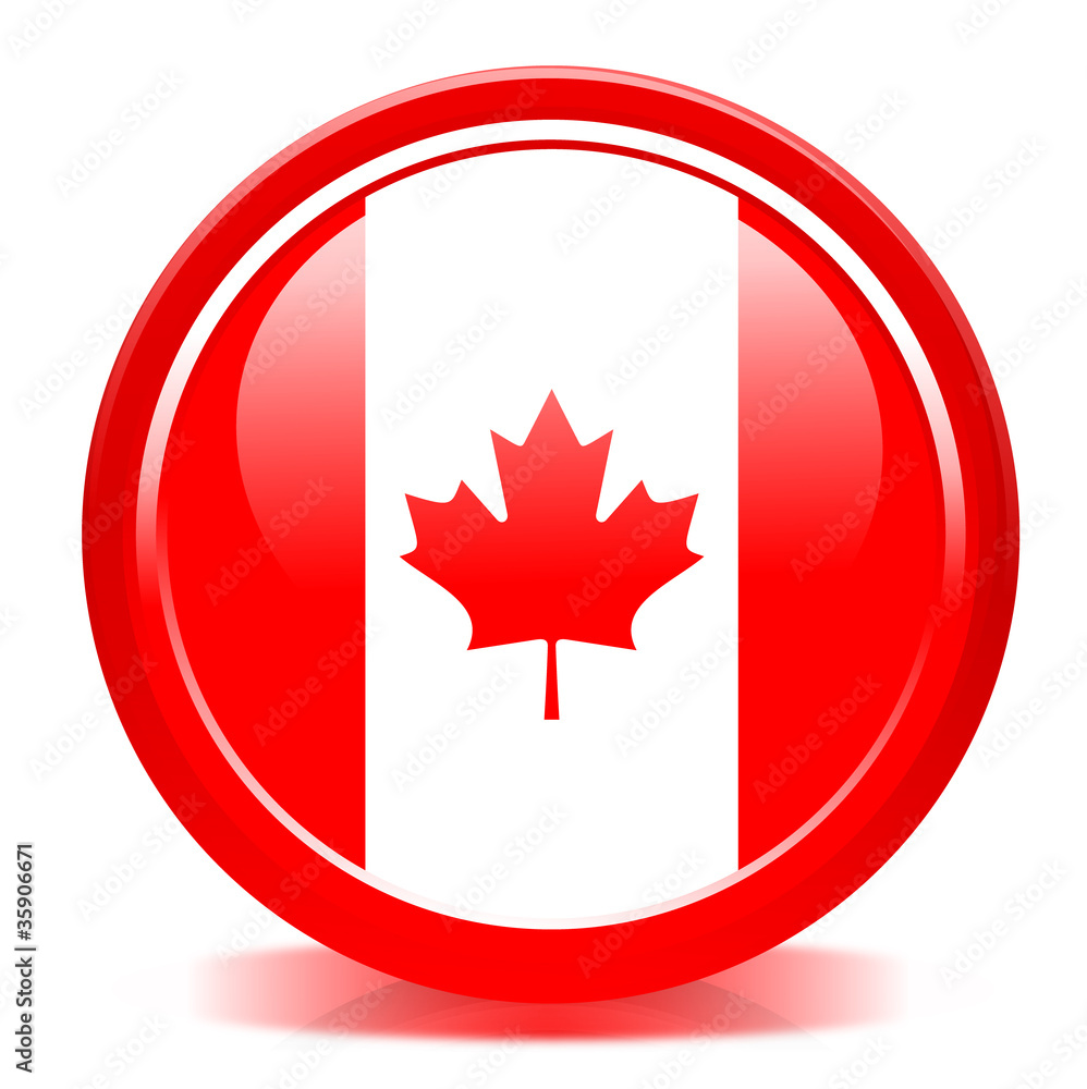 Fototapeta premium canada flag button 2