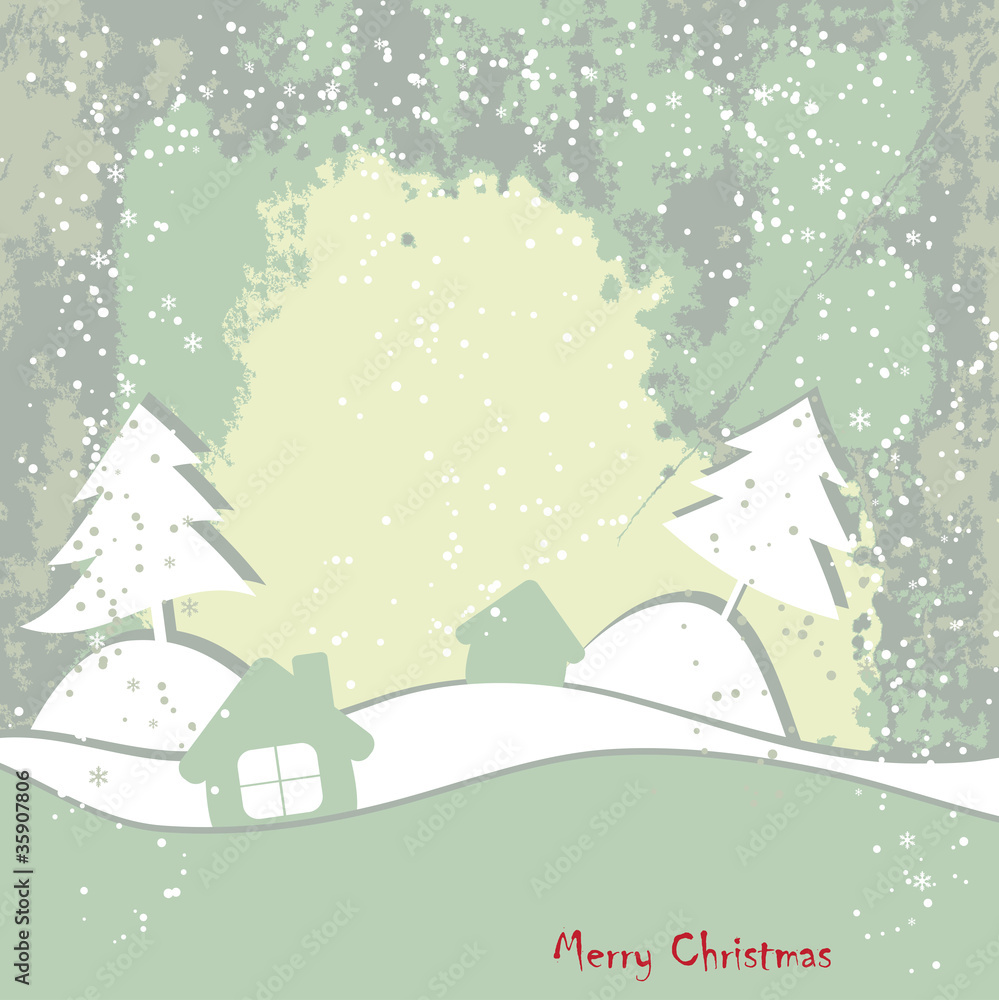 Christmas , New Year greeting grundy card