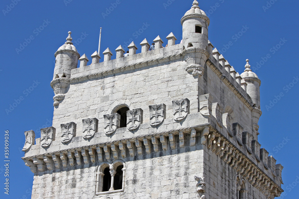 Lissabon, Portugal: Turm Torre de Bélem (Detailansicht)