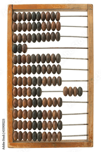 Retro abacus, isolated on white