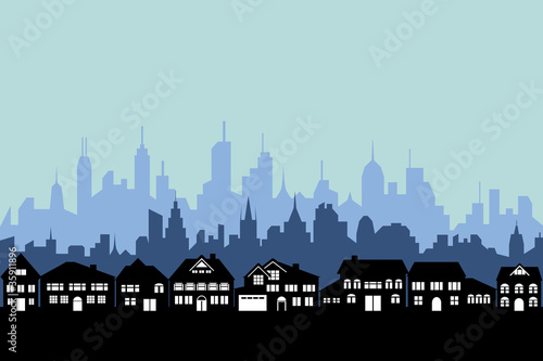 Suburbs and urban city