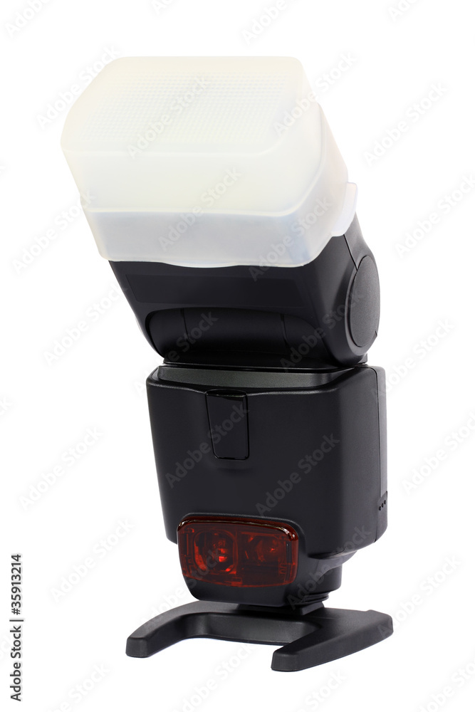Flash External and Soft Box isolated Flash External and Soft Box isolated