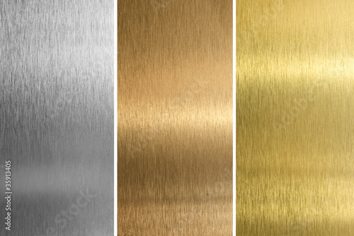 Aluminum, bronze and brass stitched textures