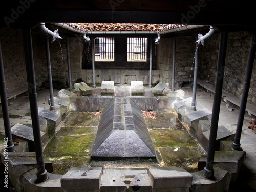 Ancient rown cloth washing place in Leitza photo