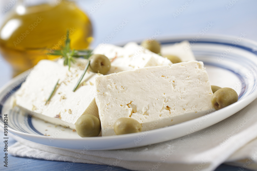 Feta cheese with olives