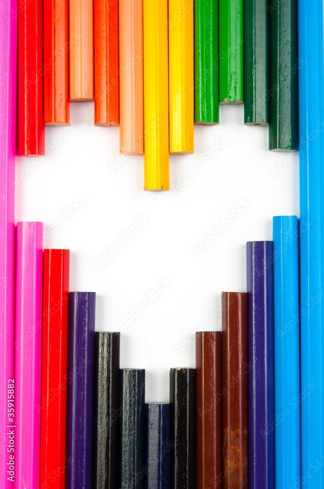 Concept of love shaped with pencils Concept of love shaped with pencils