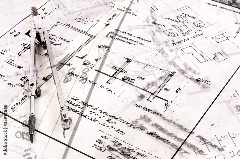 Business background made out of construction plans Business background made out of construction plans