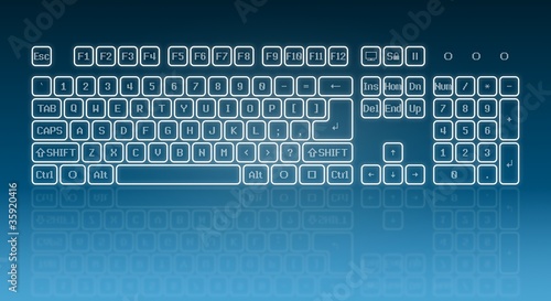 Glowing touch screen keyboard