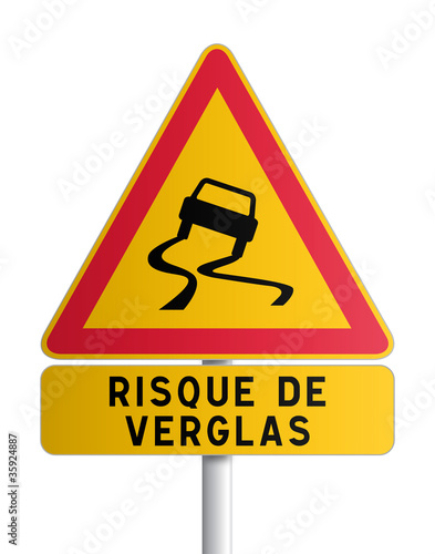 Panneau - risque de verglas