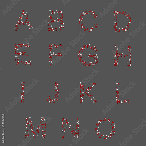 A-O letters made of candies...