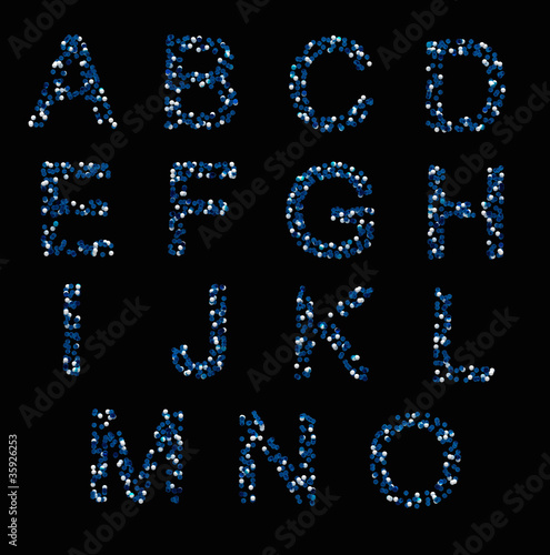 A-O letters made of candies...