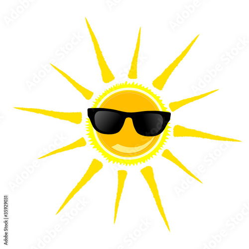 sun with black glasses illustration