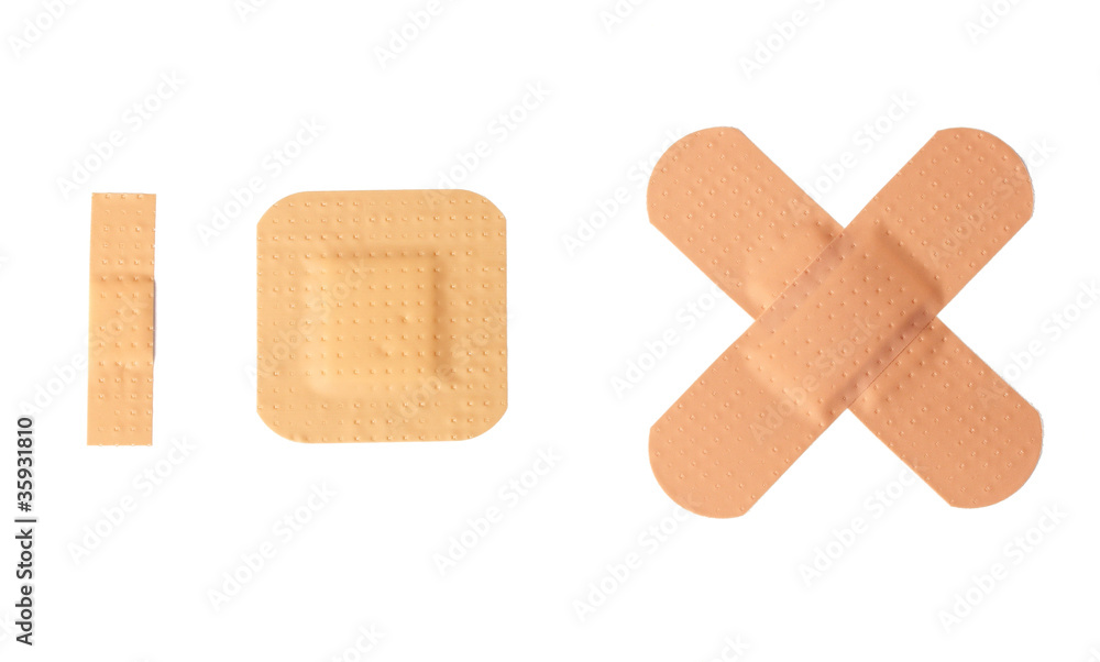 Medical patches isolated on white Medical patches isolated on white