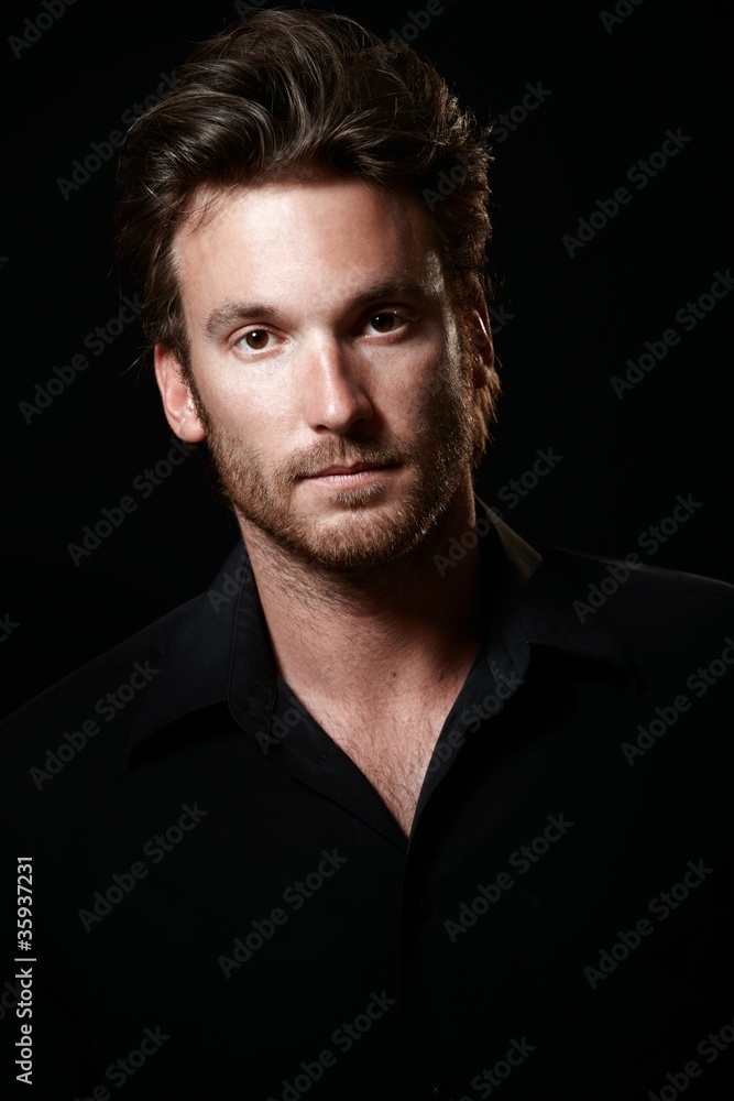 Portrait of handsome man in black Portrait of handsome man in black