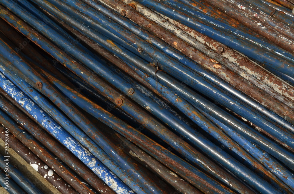 blue rusty pipe line
