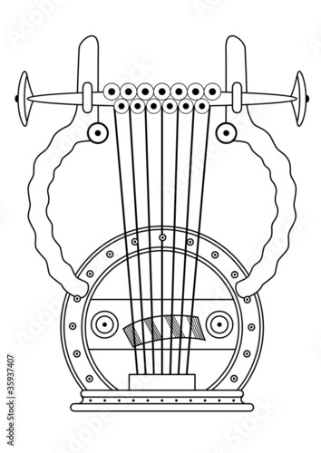 antique Greek Lyra - vector