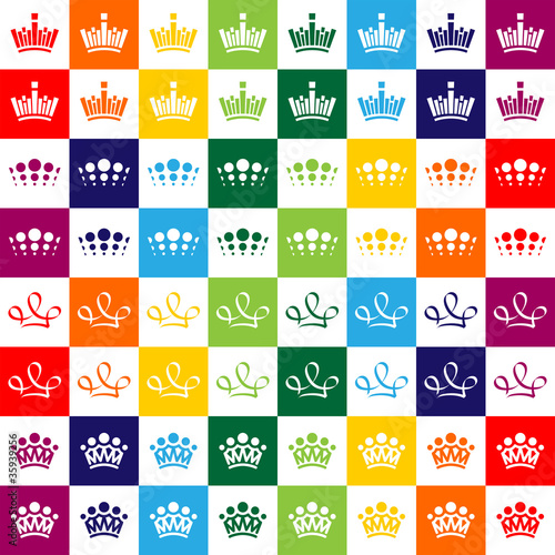 colored set of crown icons