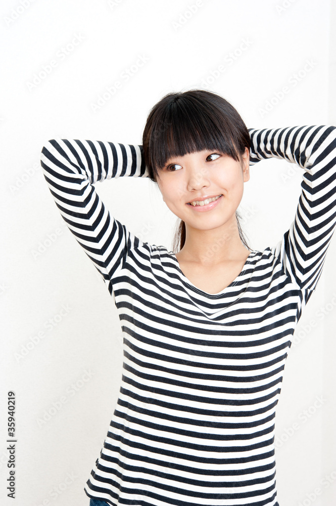 pretty asian woman isolated on white background pretty asian woman isolated on white background
