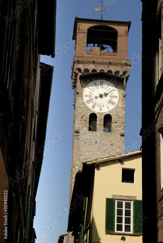 Clock Tower in Lucca Tuscany Italy
