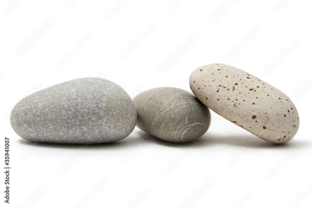 Stones isolated on the white background Stones isolated on the white background