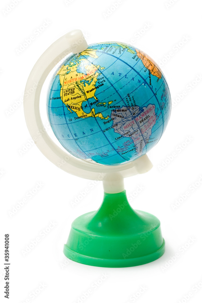 Terrestrial globe isolated on the white background Terrestrial globe isolated on the white background