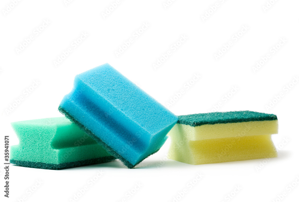 Bath sponges isolated on the white background Bath sponges isolated on the white background