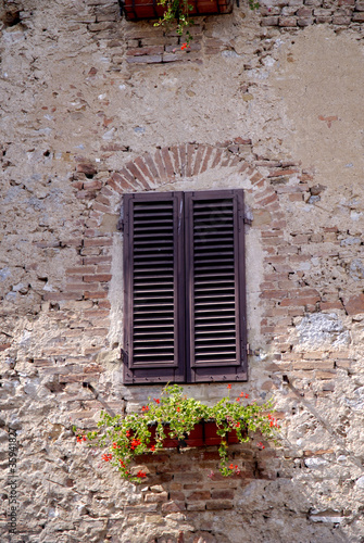 Window in San Gimignano Tuscany Italy